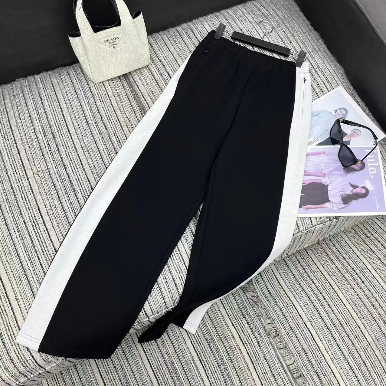 프라다 후드 컬러 블록 카디건 자켓 상세 이미지 7