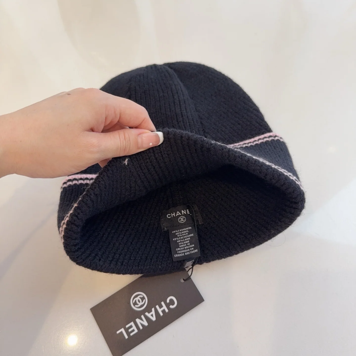 샤넬 울 니트 비니 모자 상세 이미지 4