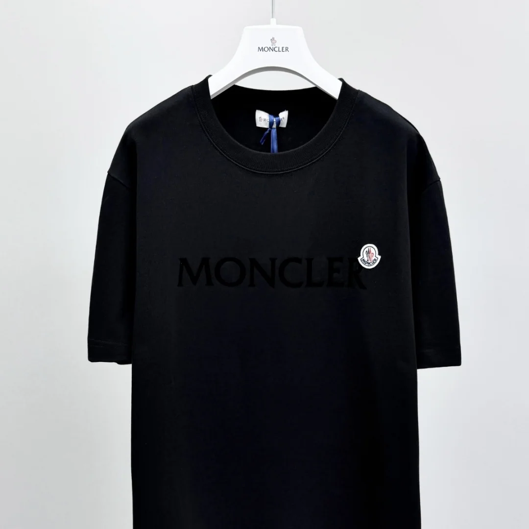 몽클레어 남성 면 로고 크루넥 반팔 티셔츠 상세 이미지 3