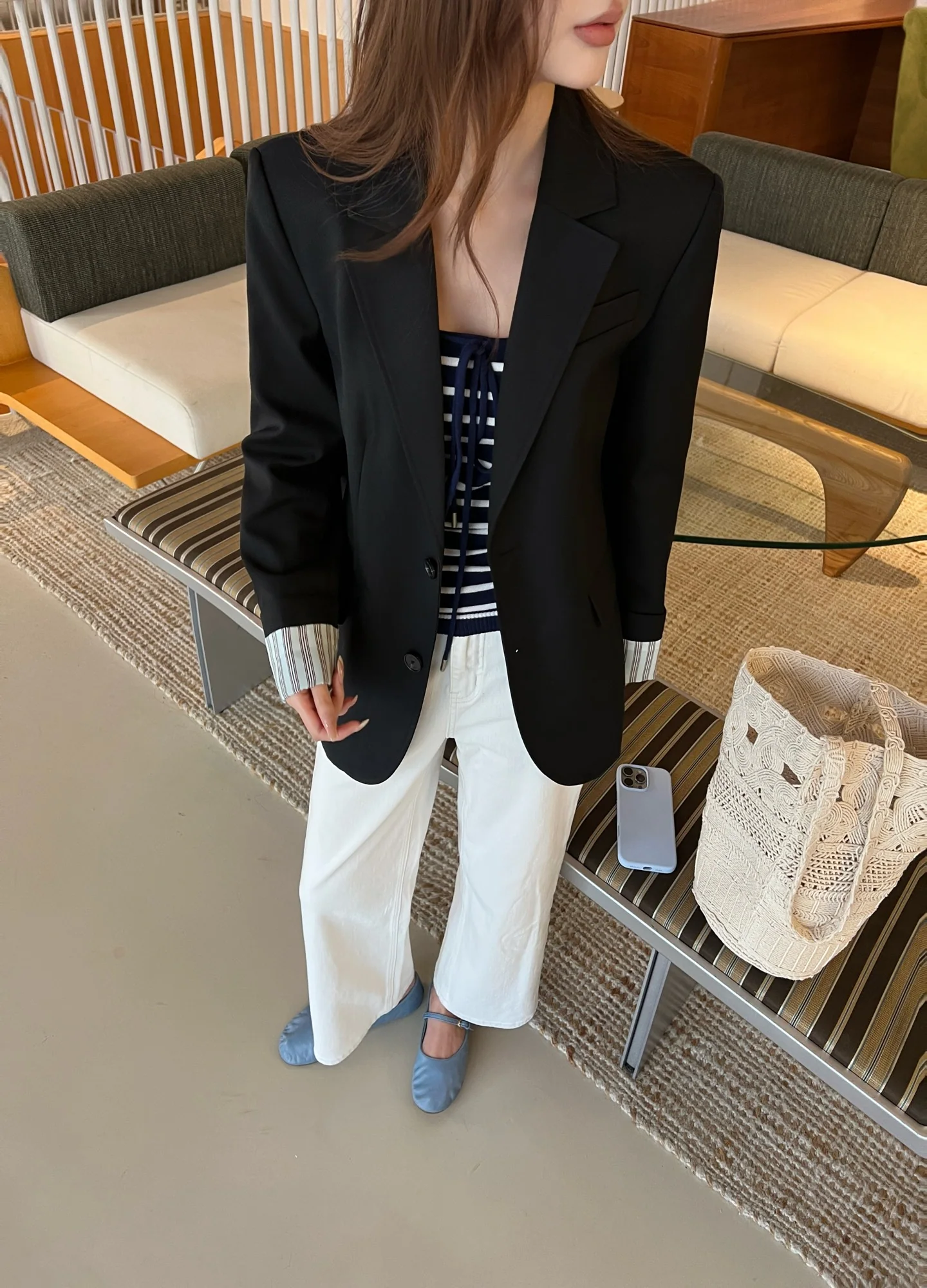 로에베 래펠 긴소매 블레이저 자켓 상세 이미지 1