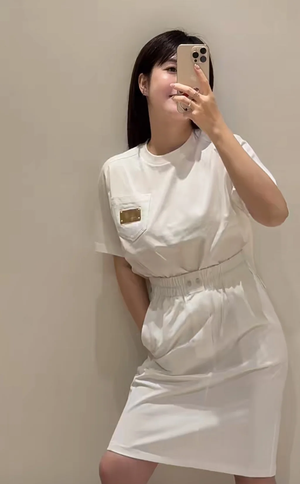 루이비통 데님 패치워크 코튼 반팔 니트 티셔츠 상세 이미지 1