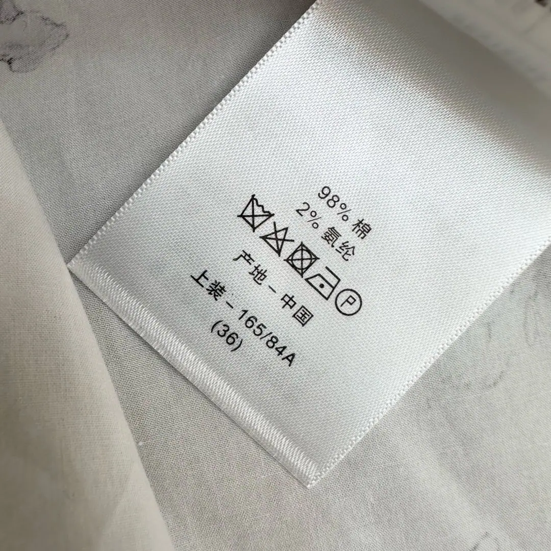 디올 프린트 반소매 코튼 원피스 상세 이미지 9