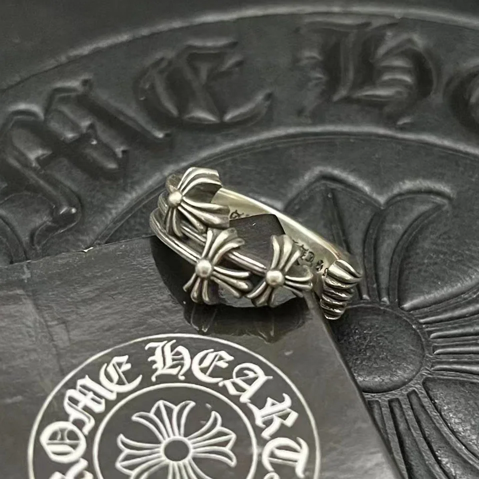크롬하츠 오픈 크로스 플라워 반지 CJ070 상세 이미지 1