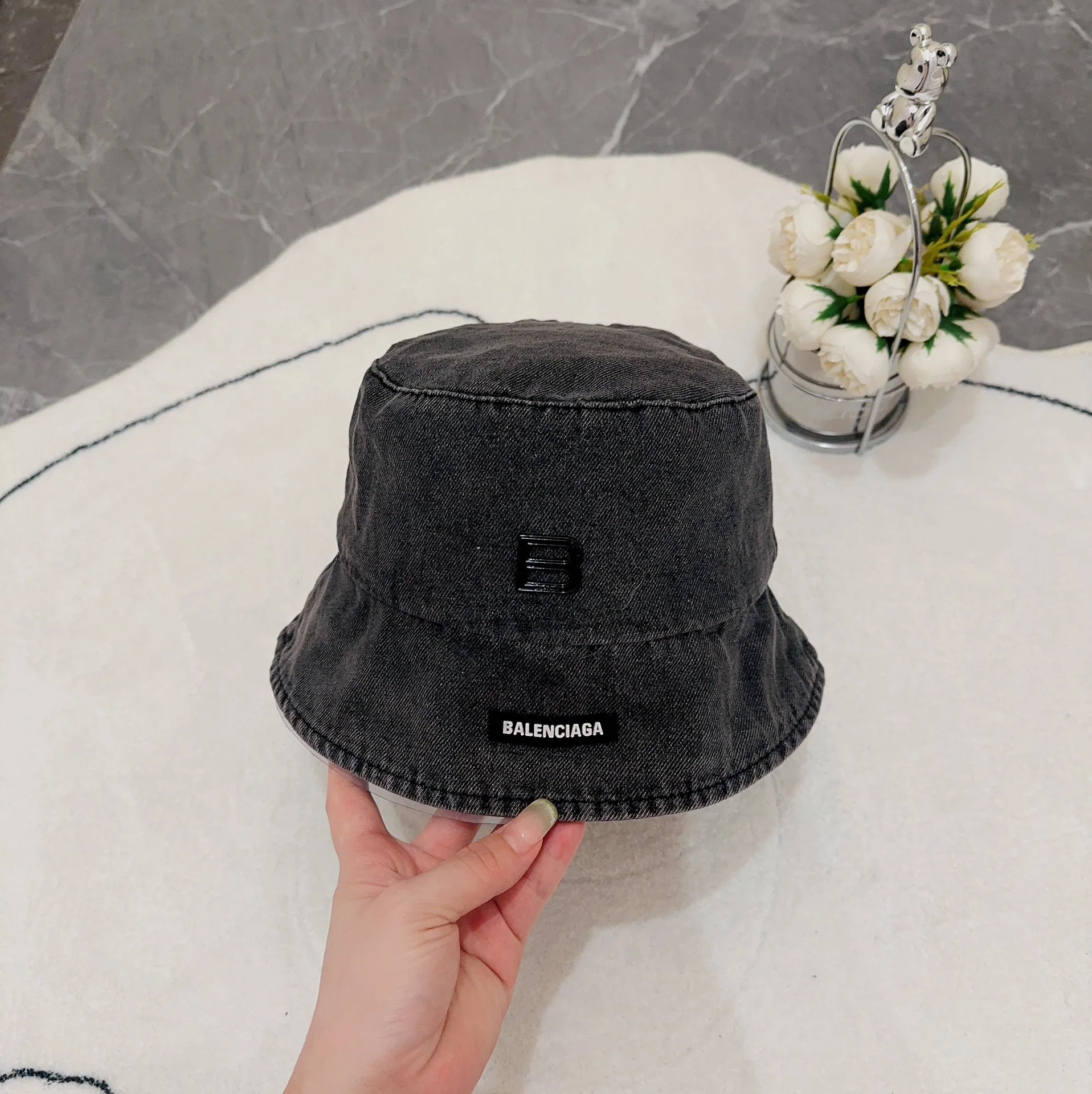 발렌시아가 데님 버킷 햇 모자 상세 이미지 1