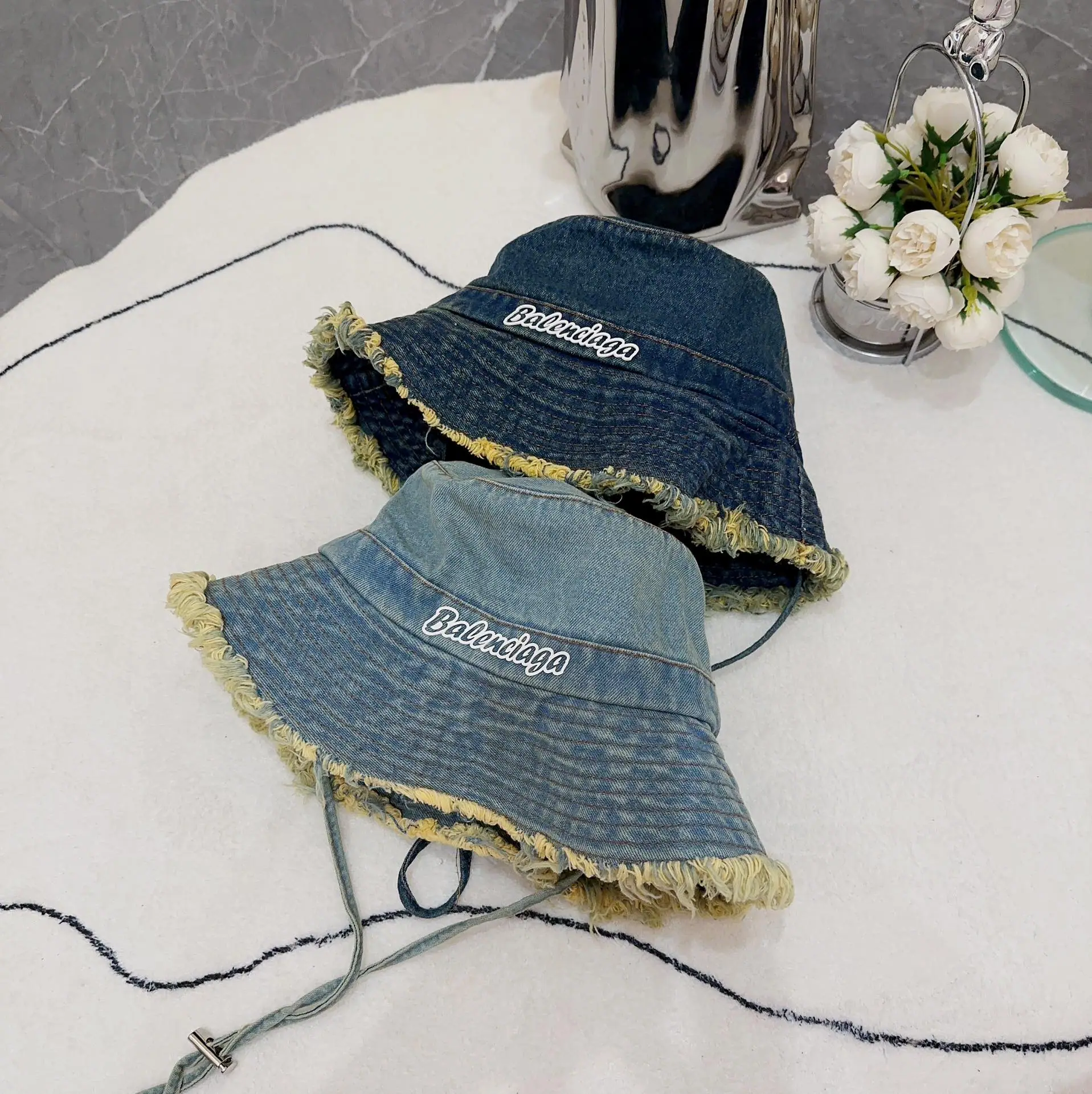 발렌시아가 빈티지 데님 버킷햇 모자 상세 이미지 1