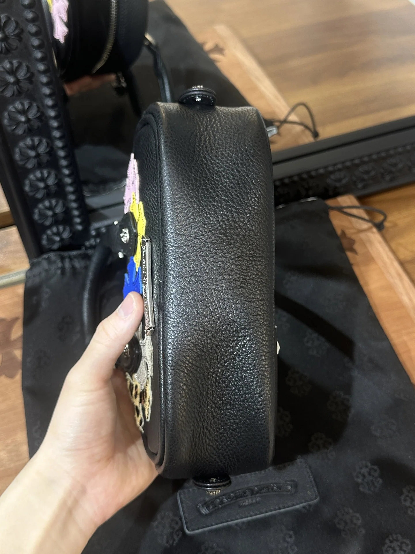 크롬하츠 컬러 가죽 볼링백 상세 이미지 6