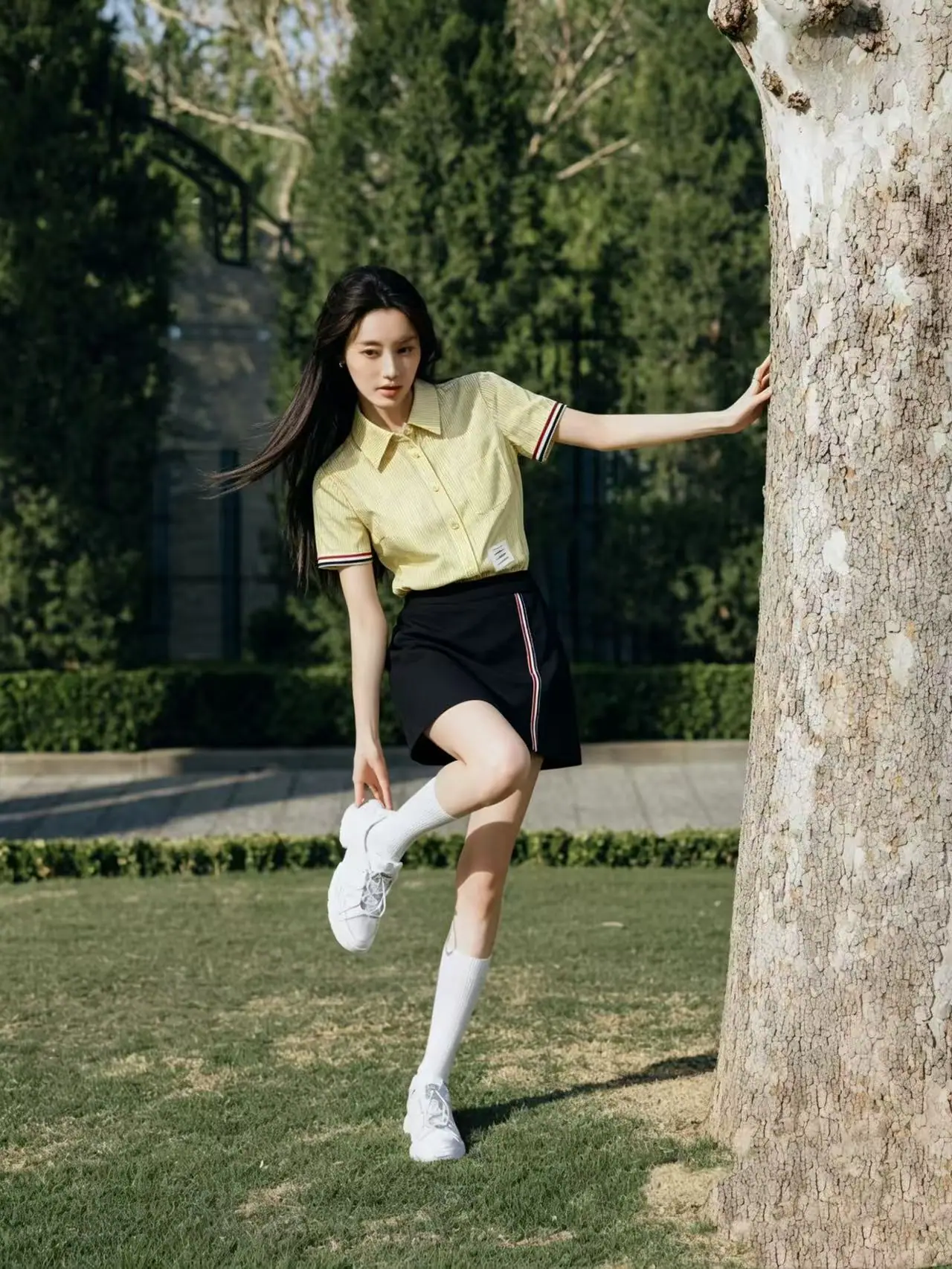 톰브라운 여성 코튼 반팔 셔츠 상세 이미지 1
