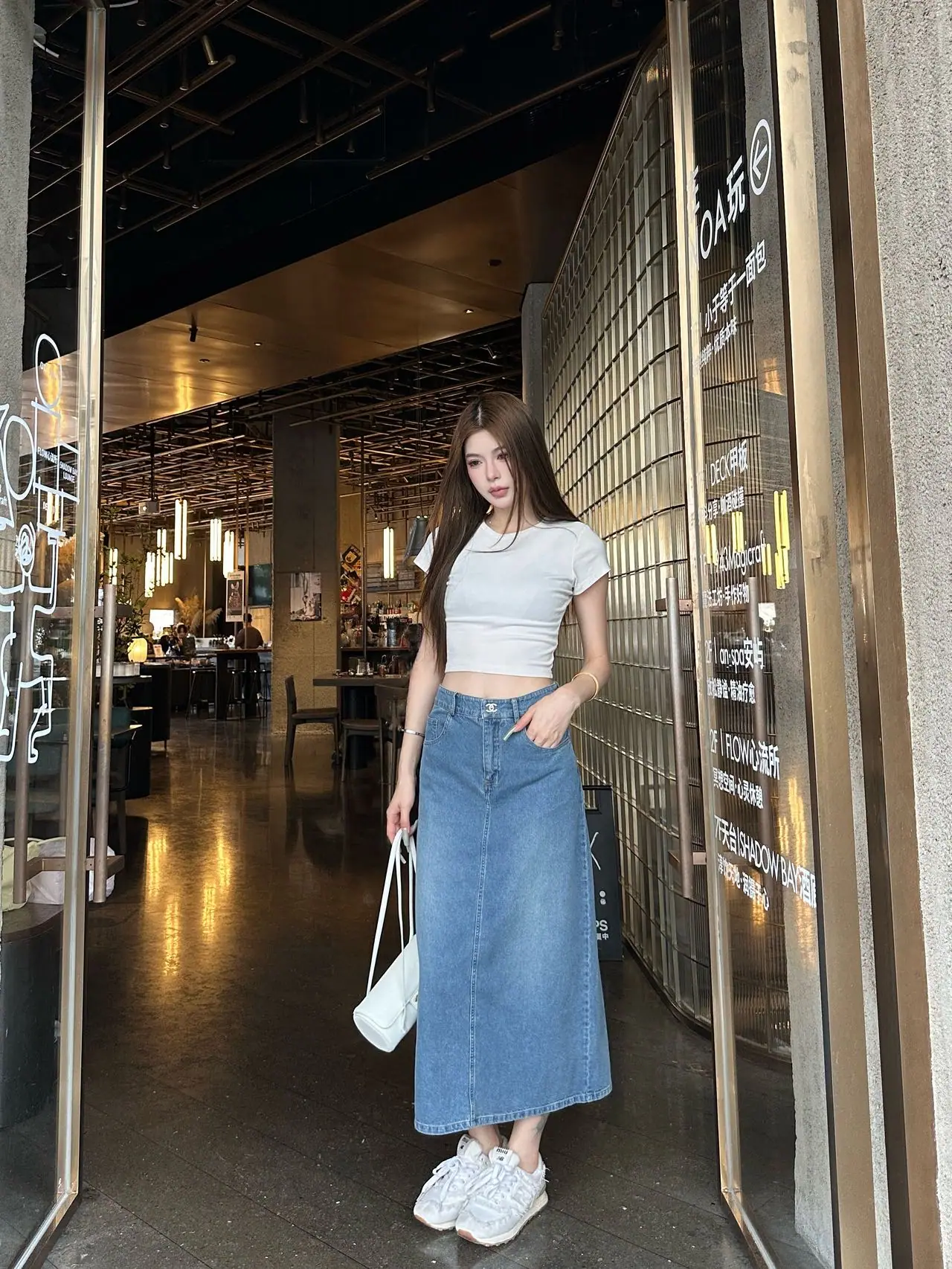 샤넬 더블 C 메탈 버클 데님 스커트 상세 이미지 1