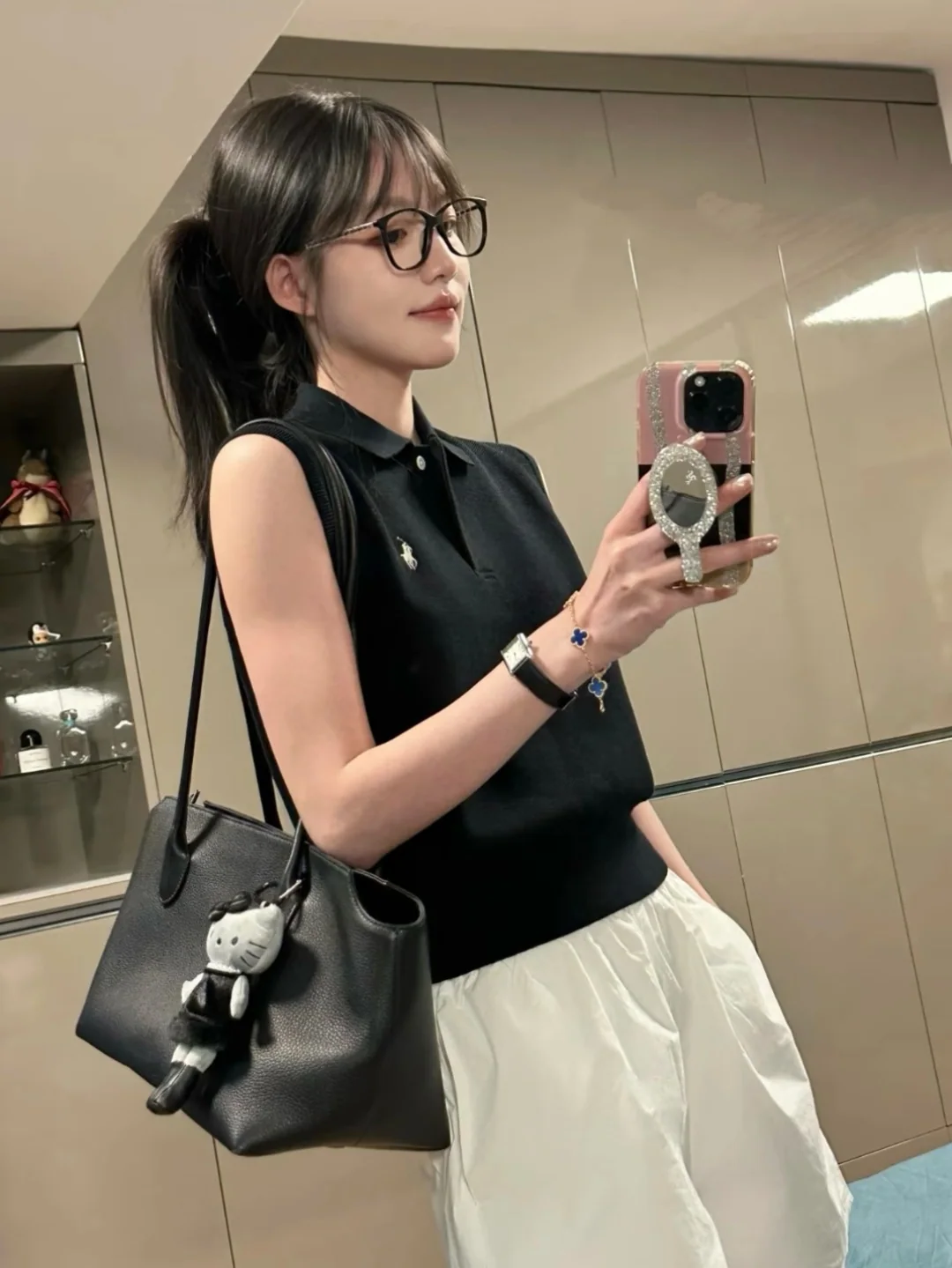 폴로 자수 로고 크롭 반팔 티셔츠 26 SS 상세 이미지 9