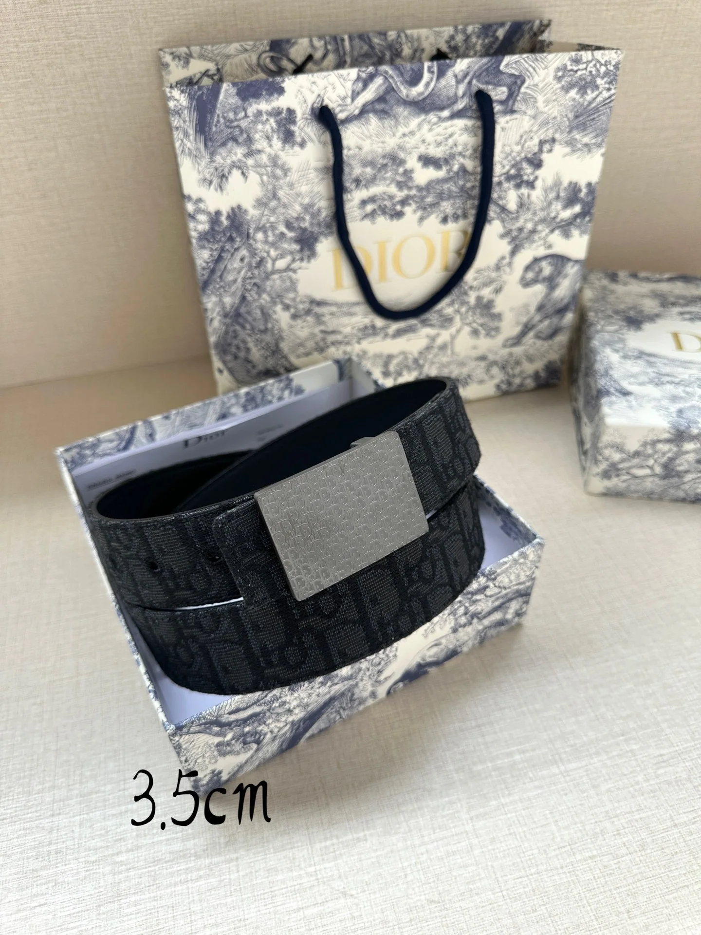 디올 리버시블 캔버스 그레인 카프스킨 벨트 상세 이미지 5