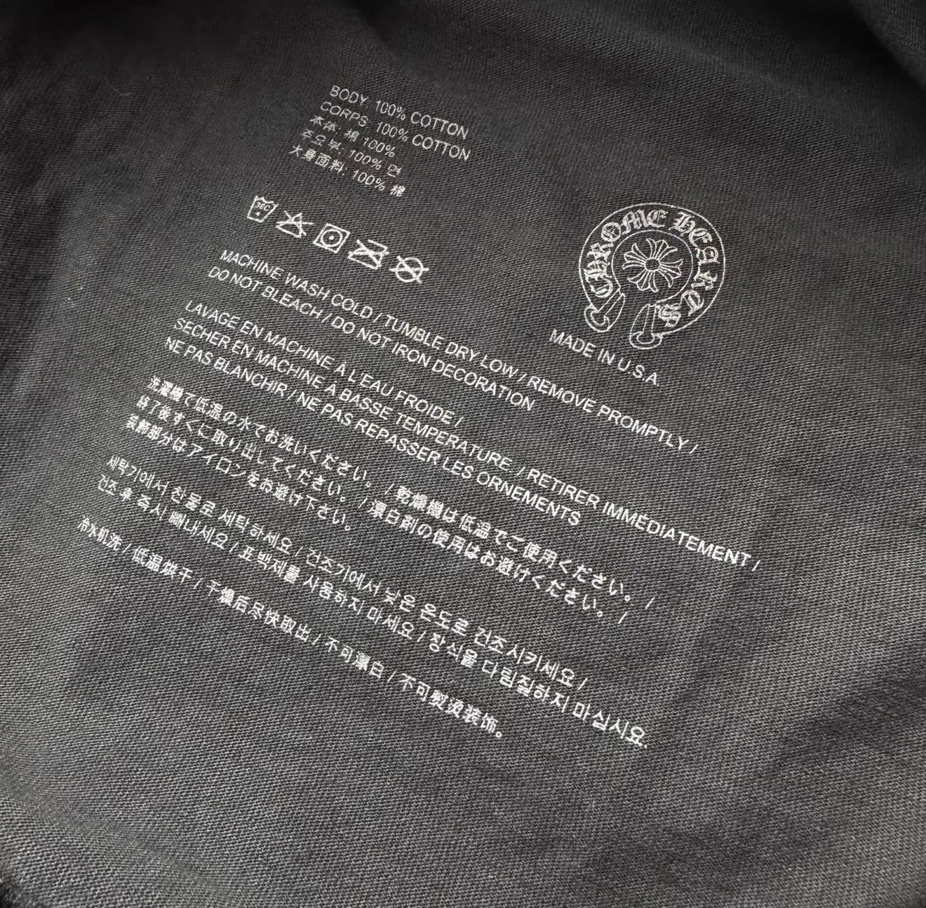 크롬하츠 워시드 블랙 반팔 티셔츠 상세 이미지 10