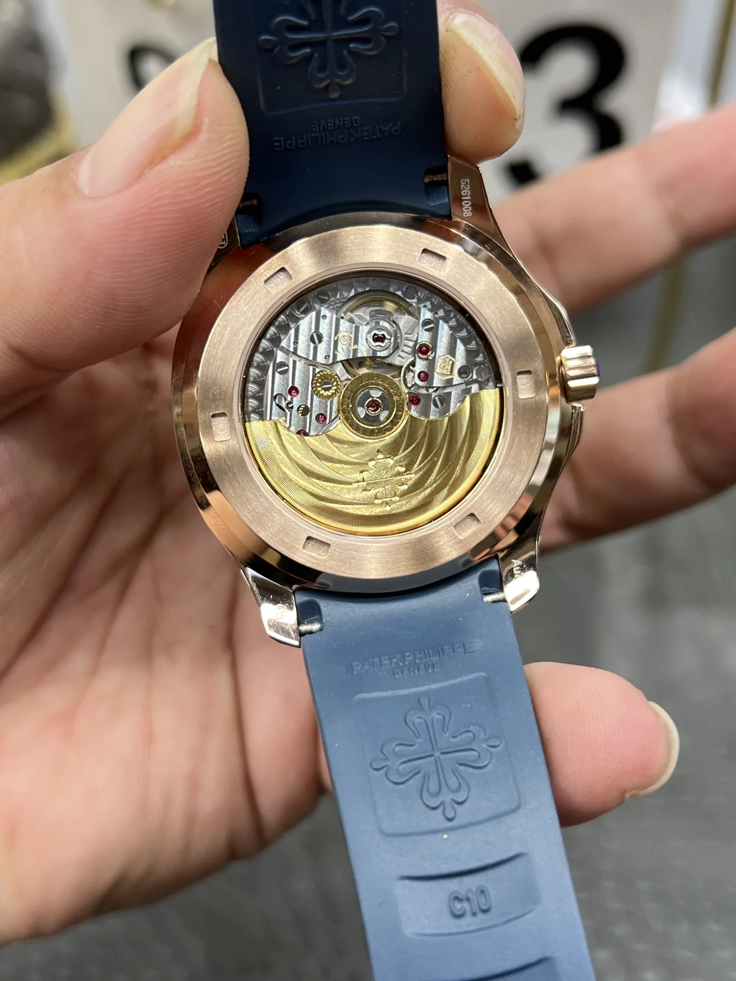 파텍필립 아쿠아넛 5261 R 다이아 자동 블루 다이얼 로즈골드 3 K 공장 레플리카 43970 Patek Philippe 상세 이미지 7