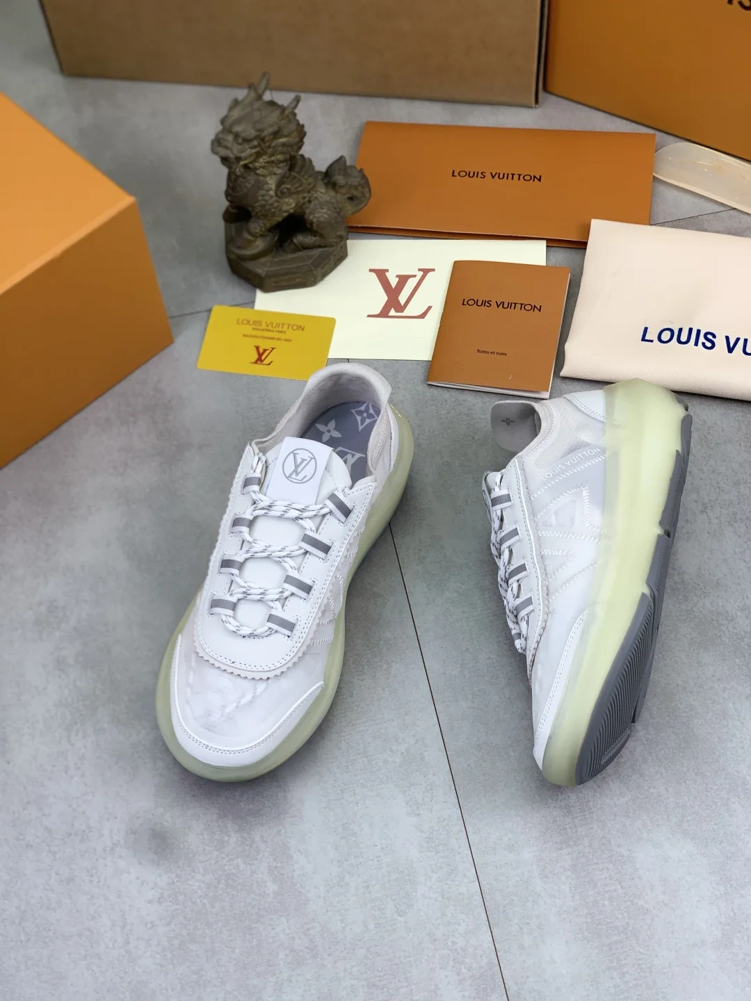 루이비통 LV 런 2.0 메시 소가죽 스니커즈 상세 이미지 3