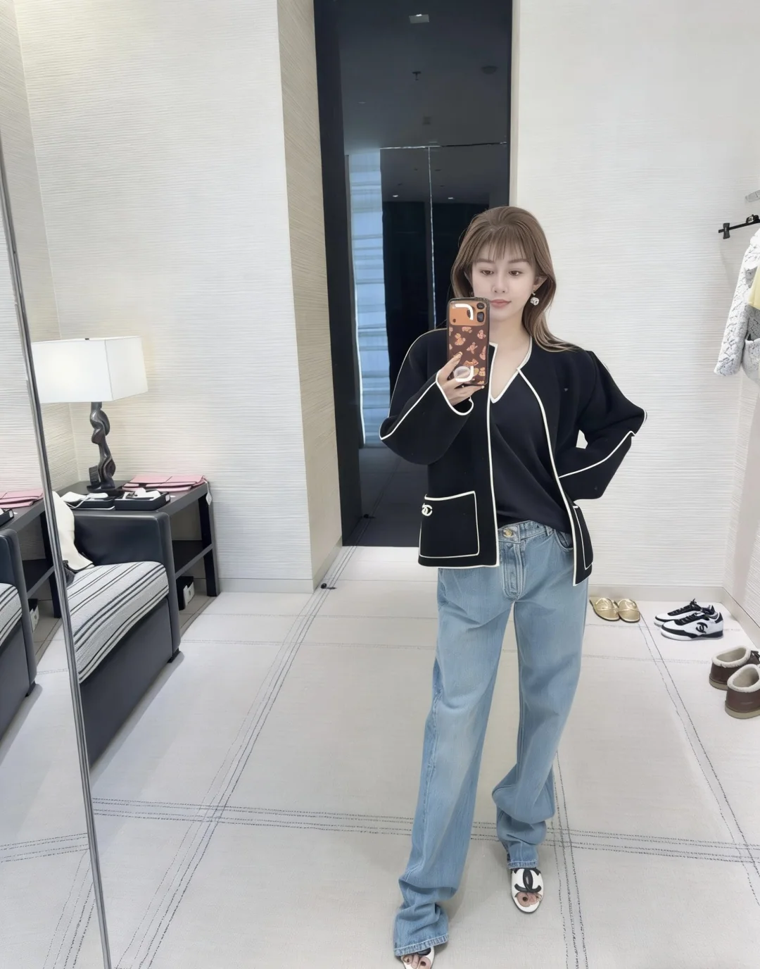 샤넬 실버 더블 C 아벤던트 진주 귀걸이 상세 이미지 7