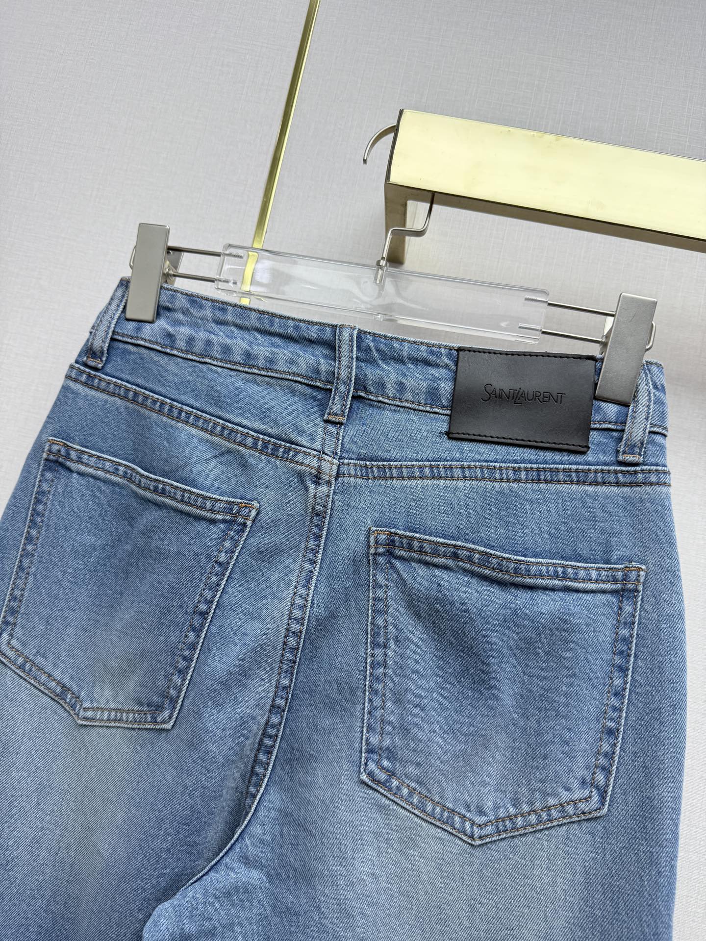 생로랑 그라데이션 워시 와이드 레그 여성 바지 상세 이미지 8