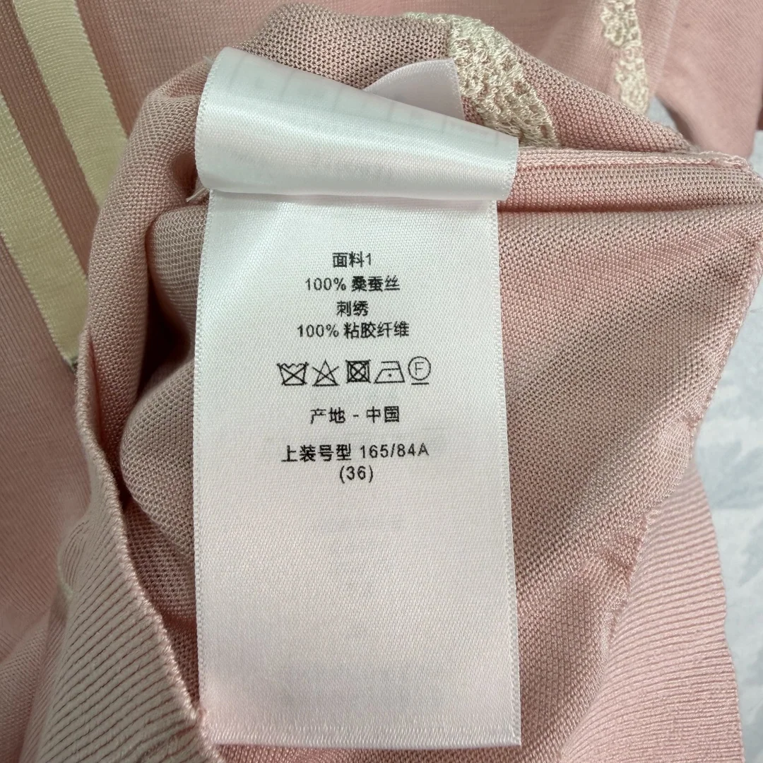 디올 리본 레이스 카라 여성 반팔 니트 2026 SS 상세 이미지 9