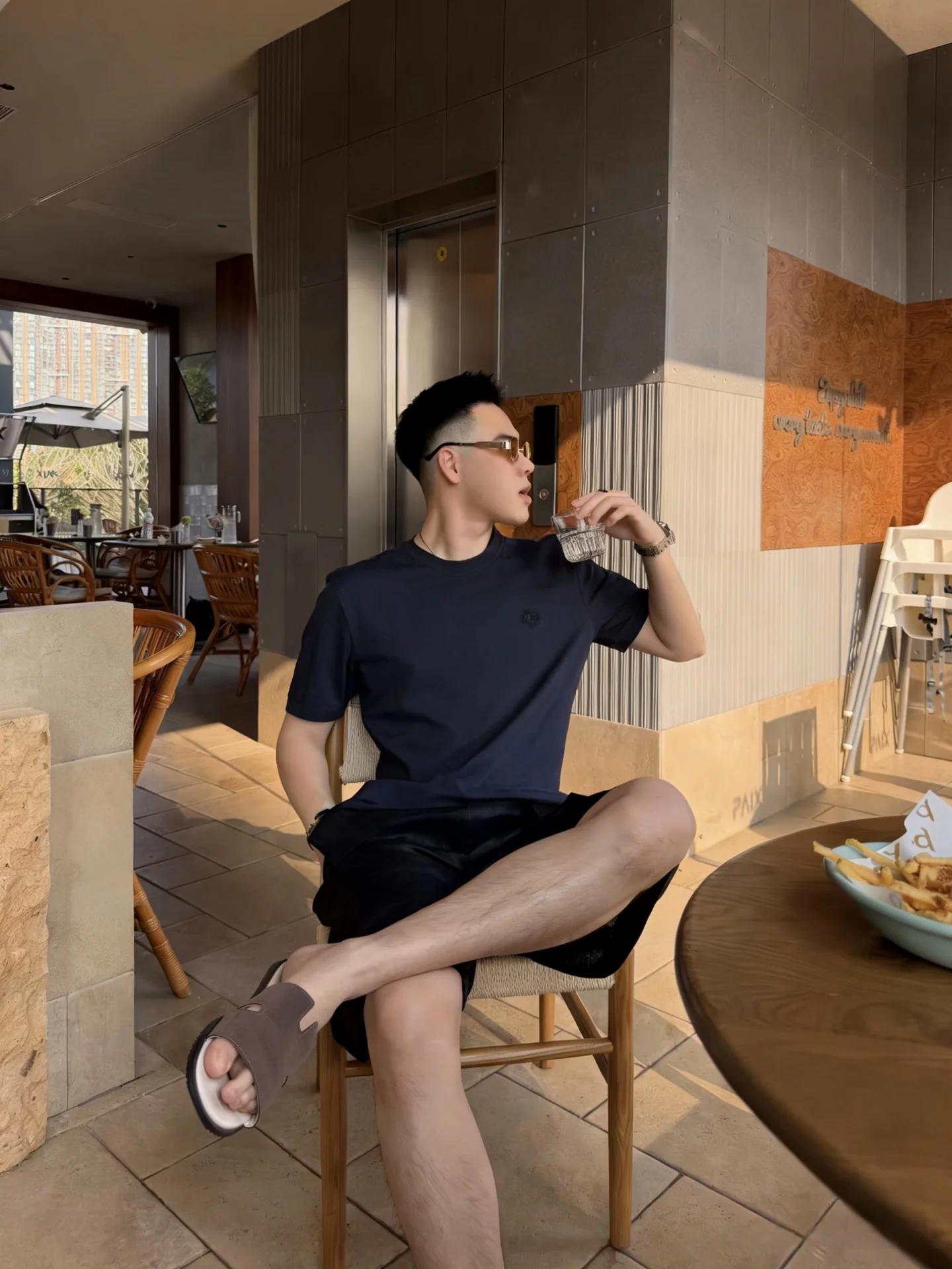 로로피아나 아이스 실크 울 남성 반팔 티셔츠 상세 이미지 3