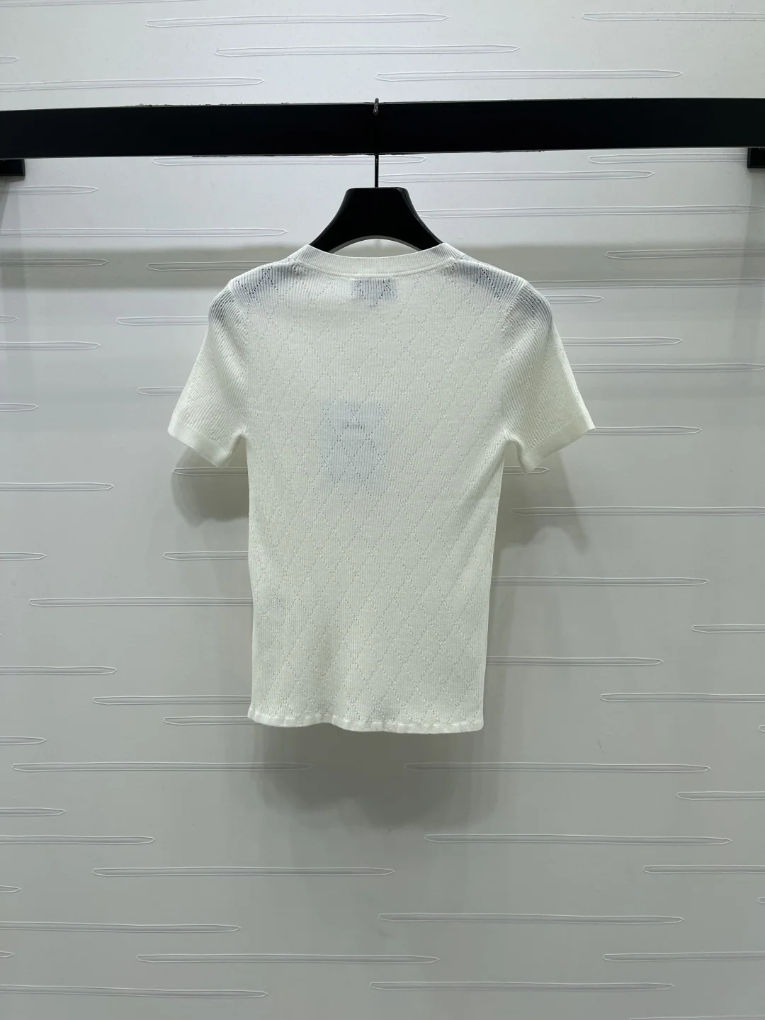 샤넬 다이아몬드 장식 여성 반팔 니트 티셔츠 상세 이미지 8