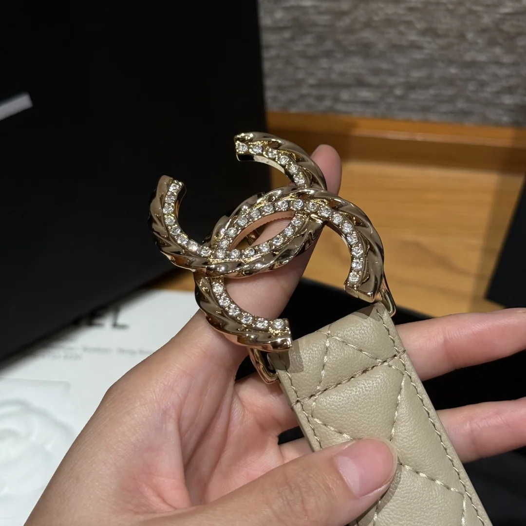 샤넬 더블 C 로고 양가죽 벨트 상세 이미지 5
