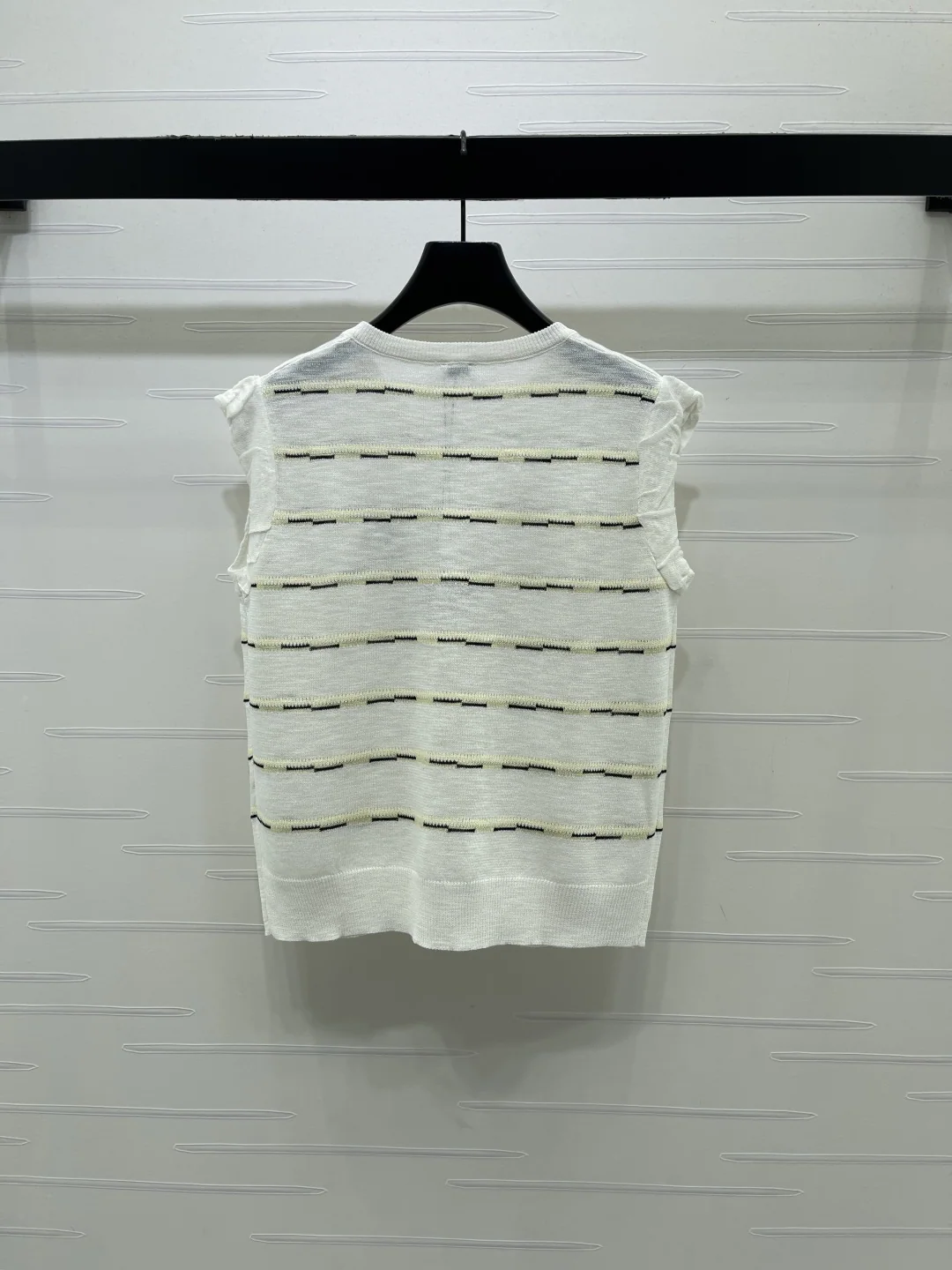 미우미우 스트라이프 프릴 반팔 니트 베스트 상세 이미지 8