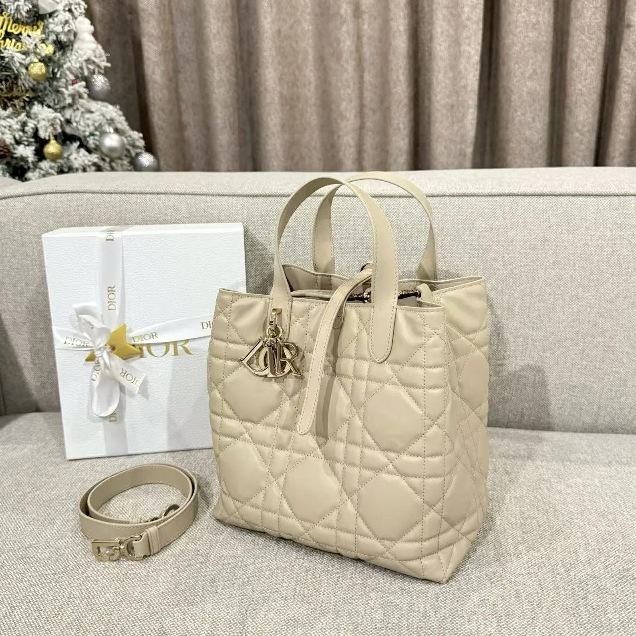 디올 송아지가죽 세로형 숄더백 상세 이미지 2