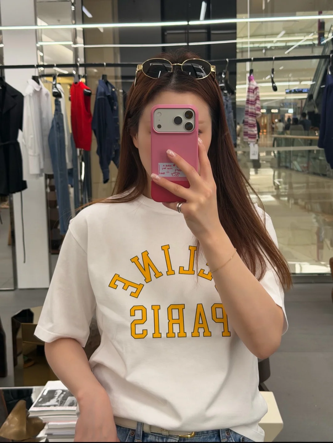 셀린느 컬러 블록 문자 프린트 반팔 티셔츠 상세 이미지 8