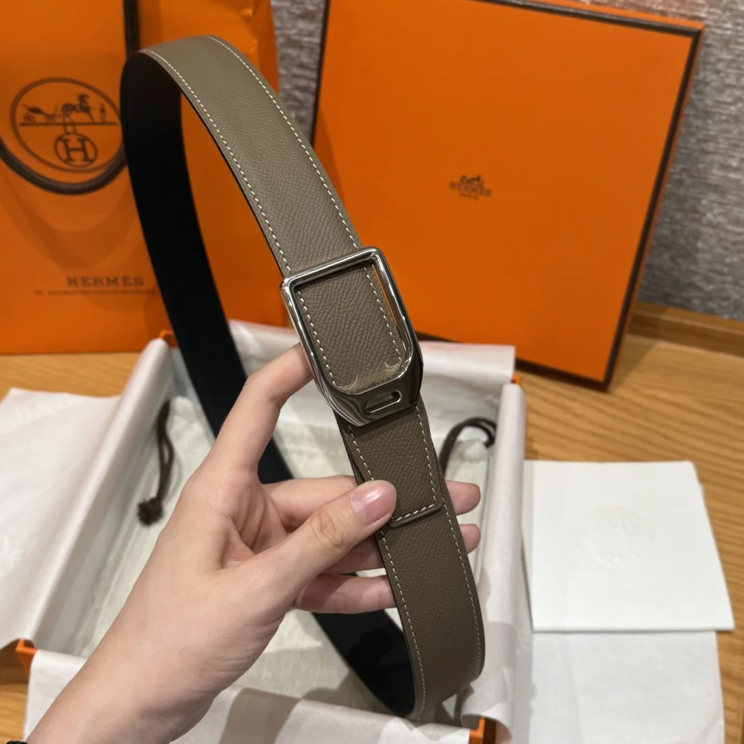 에르메스 조키 도금 메탈 버클 앱송 가죽 벨트 상세 이미지 4