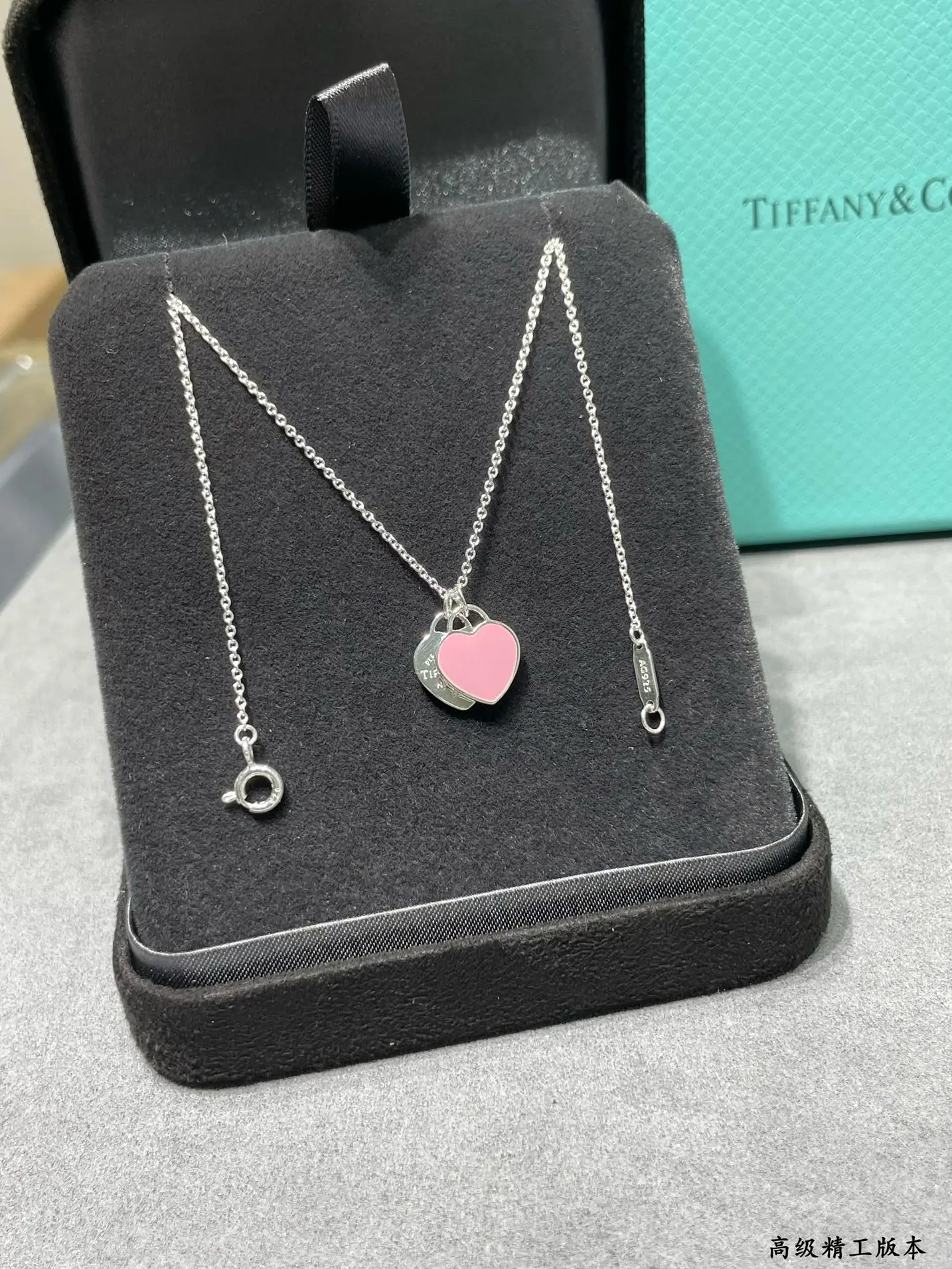 티파니 더블 하트 에나멜 목걸이 상세 이미지 2