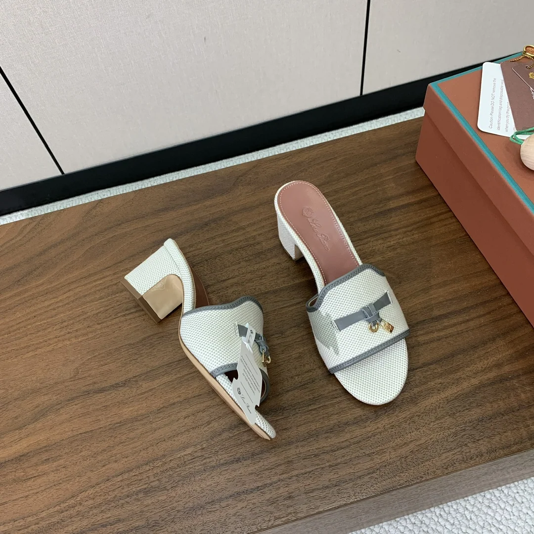 로로피아나 컬러 블록 미드힐 뮬 상세 이미지 2