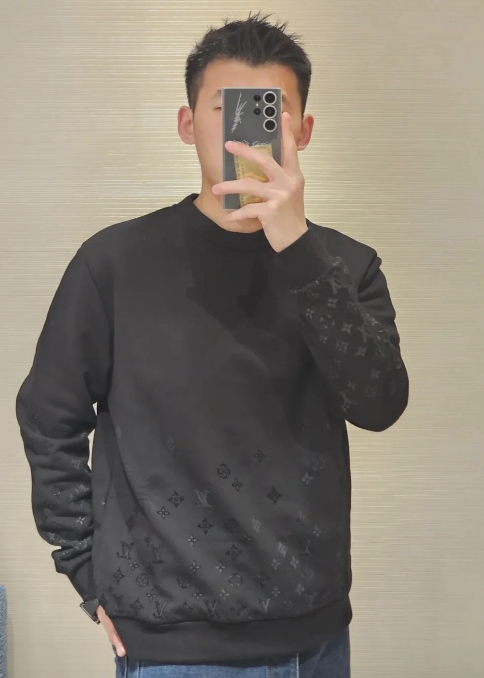 톰브라운 파리게 무늬 크루넥 긴팔 스웨트셔츠 상세 이미지 8
