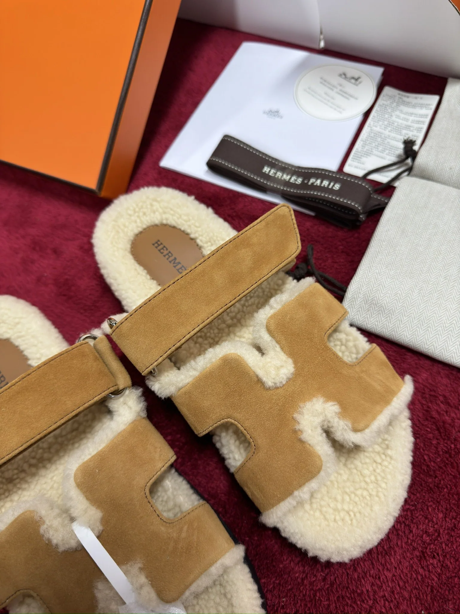 에르메스 퍼 라이닝 스웨이드 램스킨 부티 신발 상세 이미지 2