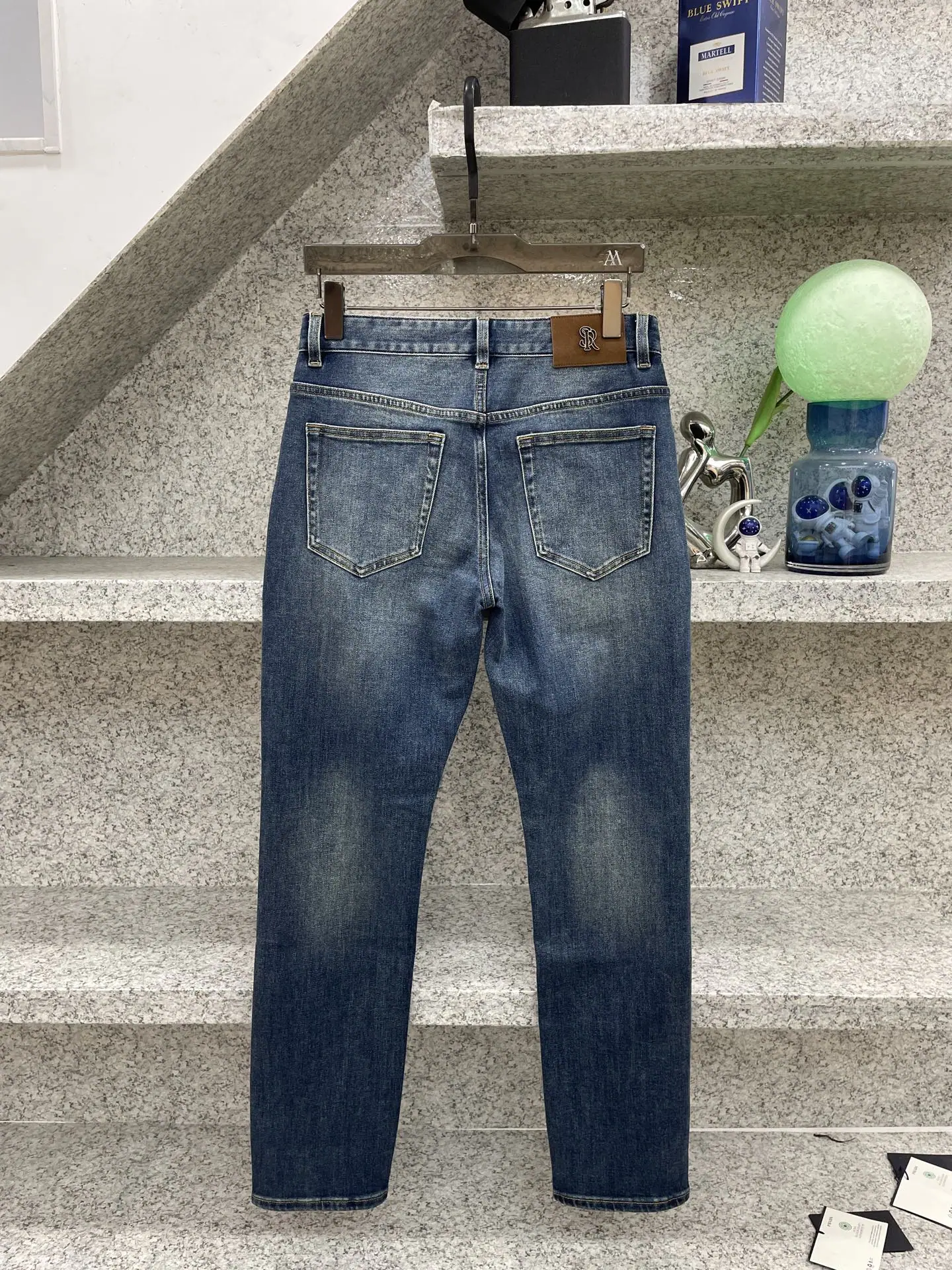 스테파노리치 클래식 자수 스트레치 슬림핏 남성 바지 상세 이미지 3
