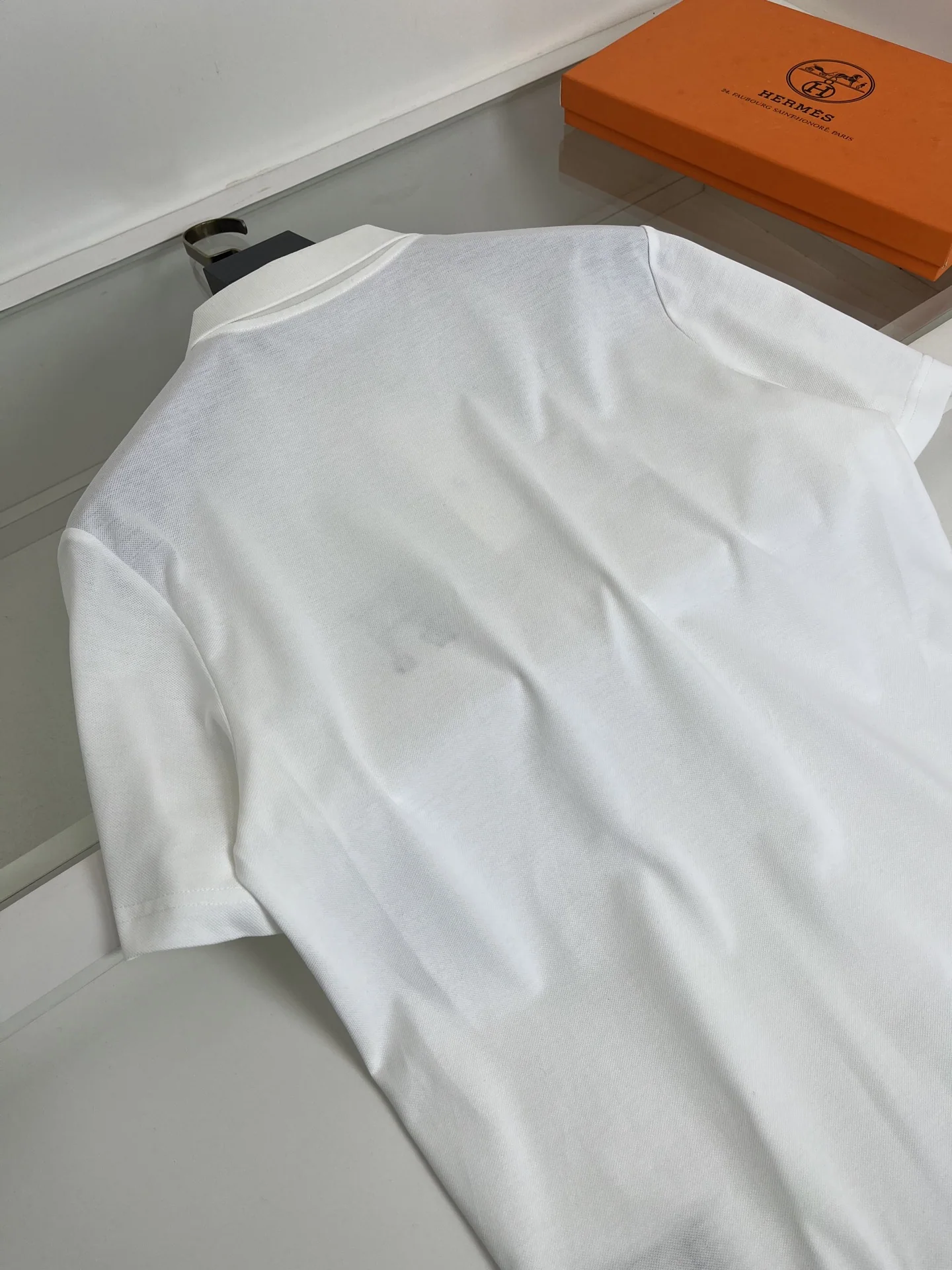 에르메스 H 자수 패치 남성 코튼 반팔 폴로셔츠 2220 상세 이미지 8
