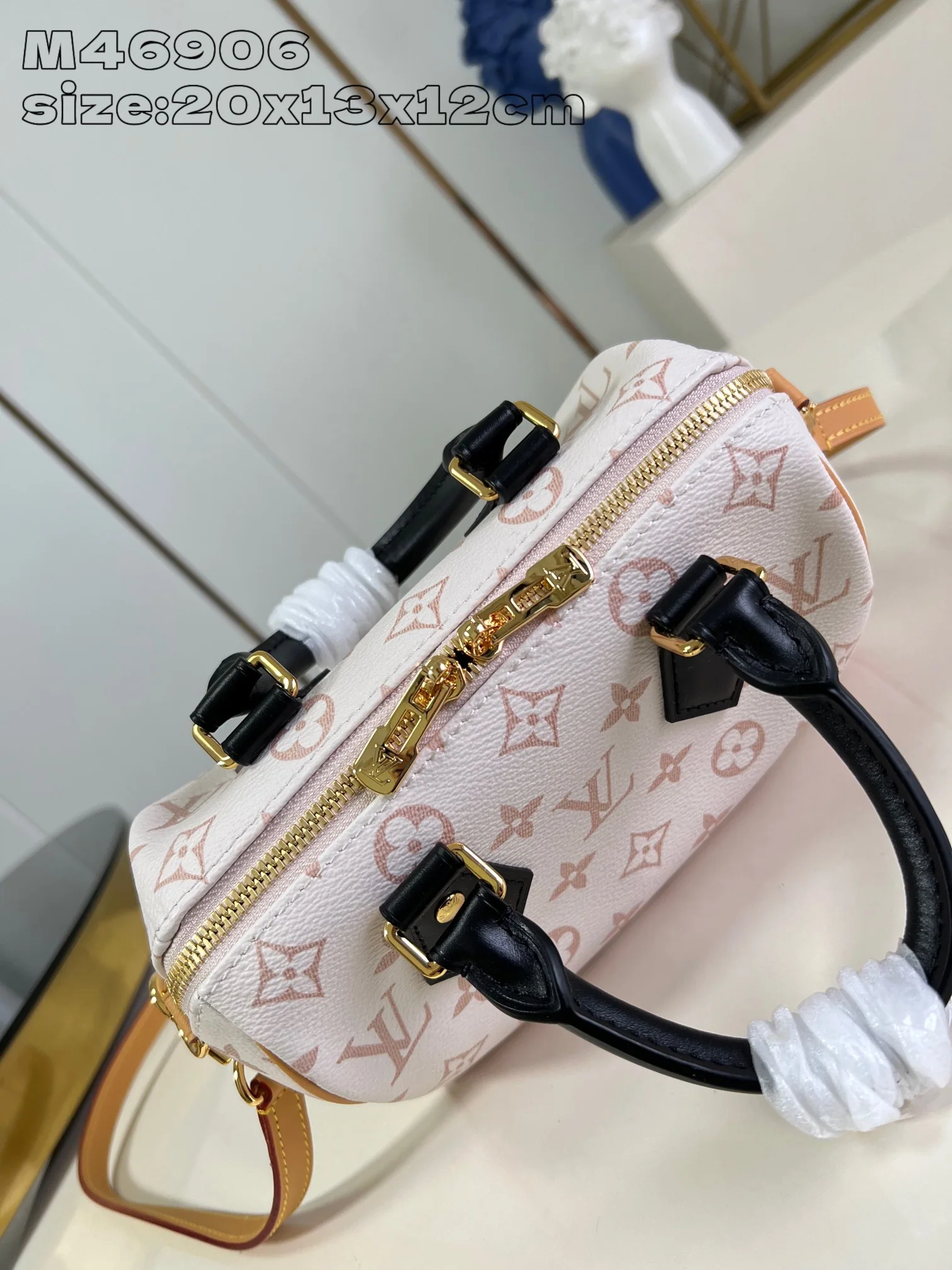루이비통 M46906 화이트 스피디 핸드백 상세 이미지 6