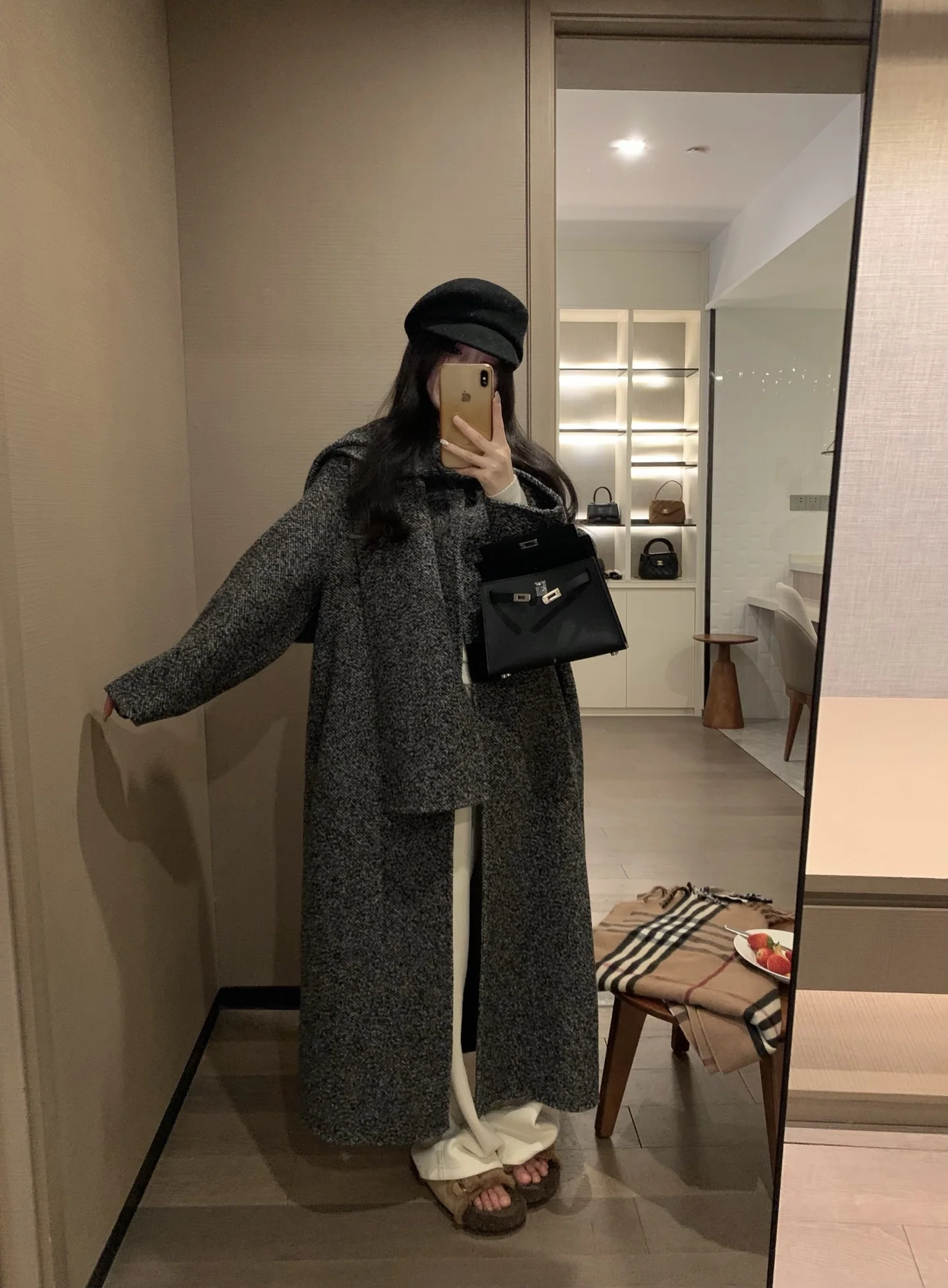 에르메스 알파카 울 롱 자켓 154702