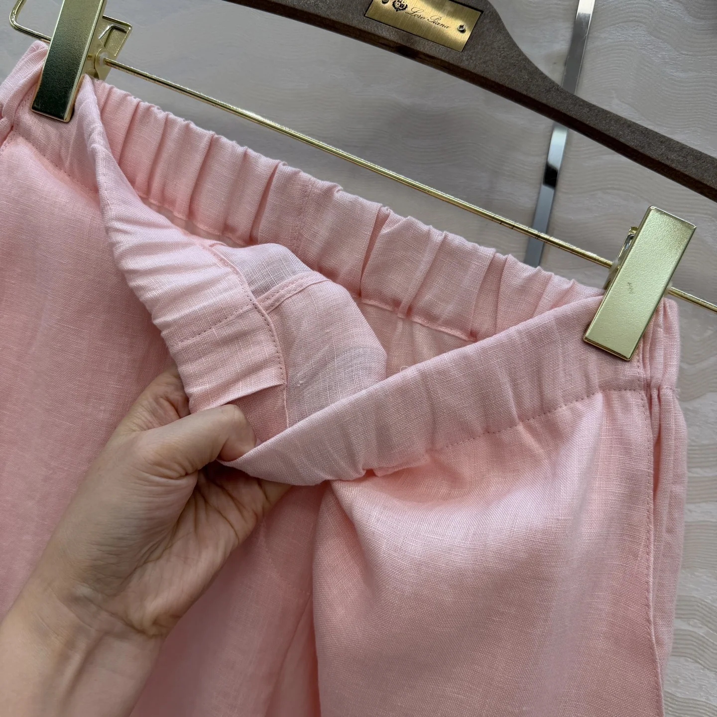 로로피아나 여성 린넨 스트레이트 바지 상세 이미지 6