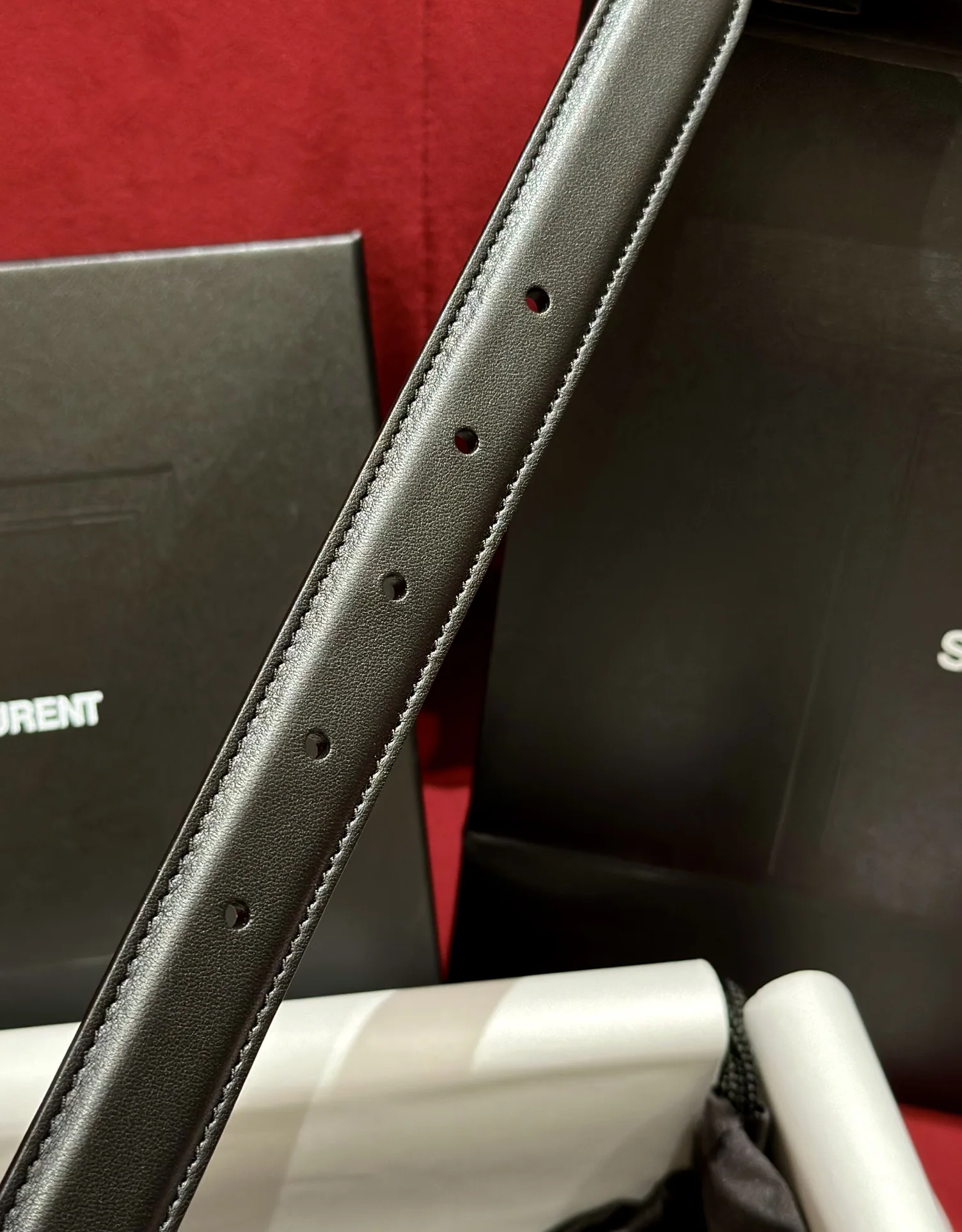 생로랑 YSL 금장 버클 양면 소가죽 벨트 상세 이미지 9