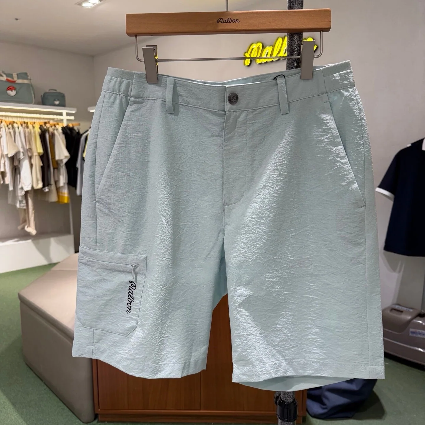 말본 여성 골프용 메시 체크 반바지 상세 이미지 2