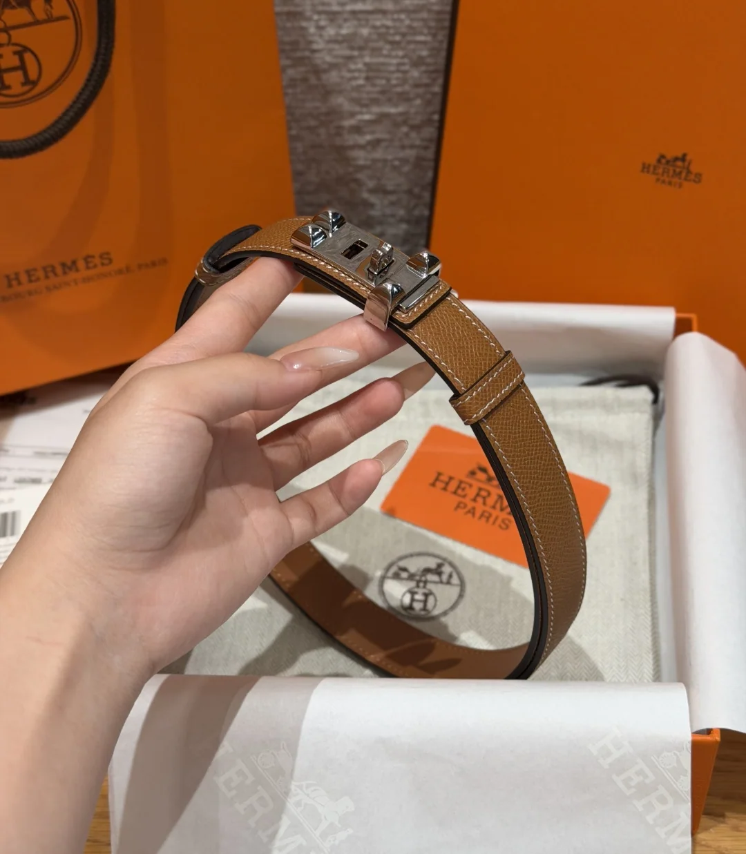 에르메스 앱송 카프 스킨 메탈 버클 벨트 상세 이미지 2