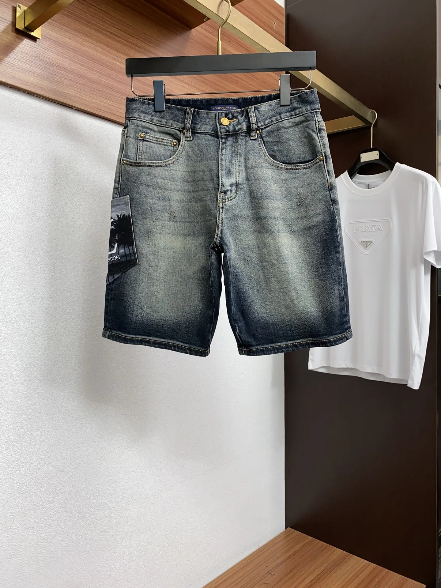 루이비통 데님 남성 반바지 148357