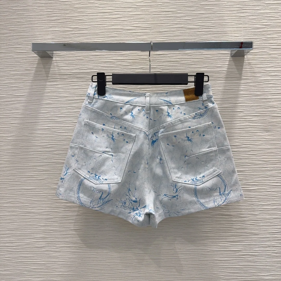 디올 프린트 반바지 여성 바지 상세 이미지 7