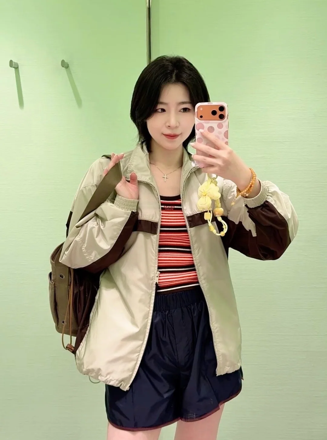 프라다 컬러 블록 나일론 여성 자켓 상세 이미지 1