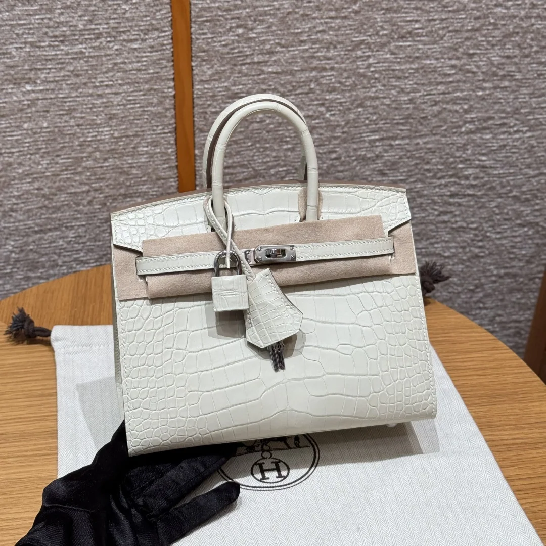 에르메스 버킨 20 cm 매트 악어 가죽 가방 상세 이미지 1