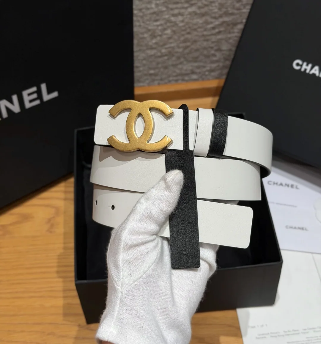 샤넬 리버시블 카프스킨 더블 C 버클 벨트 상세 이미지 2