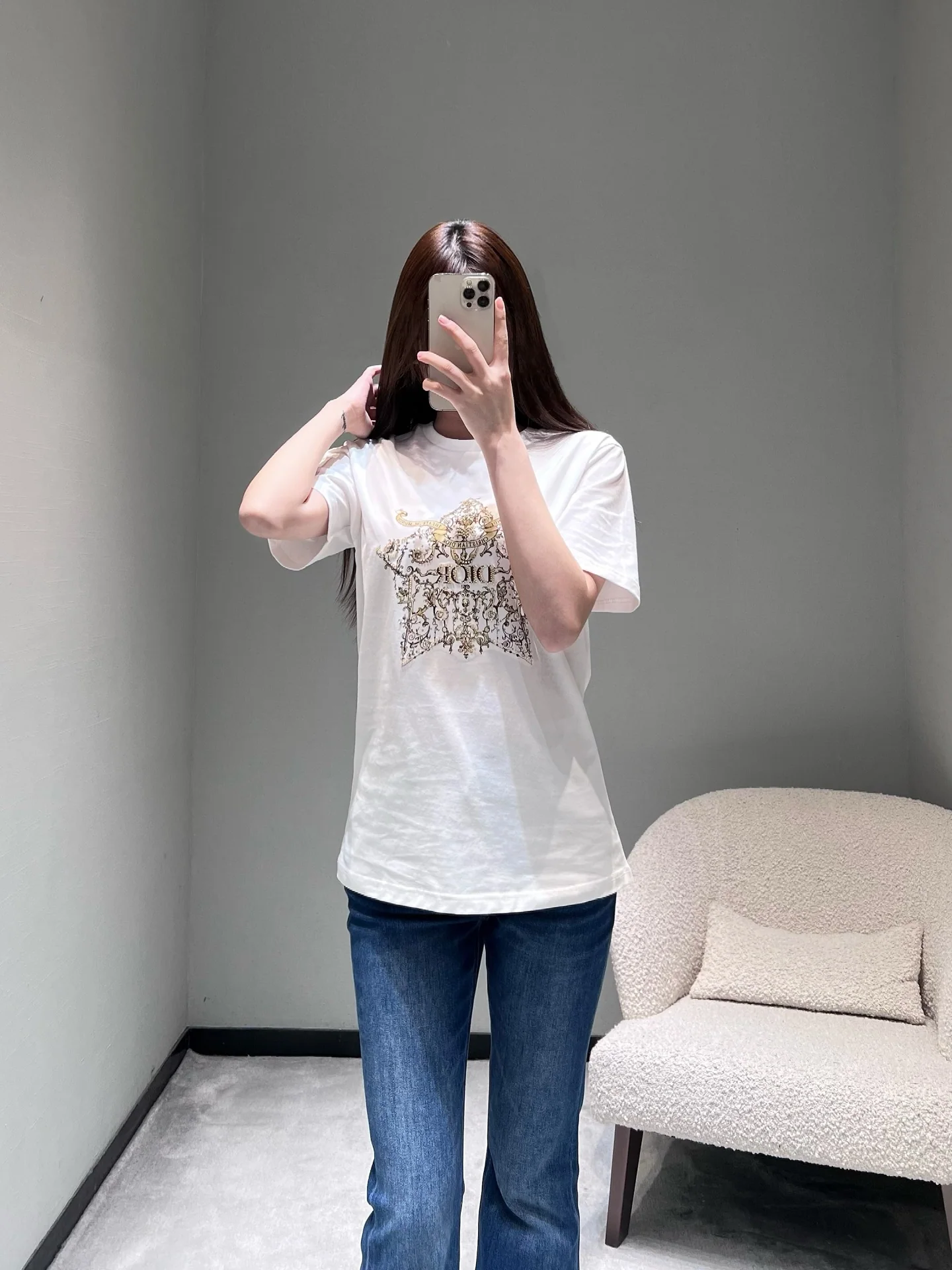 디올 스타버스트 라인스톤 반팔 티셔츠 26 SS 상세 이미지 3