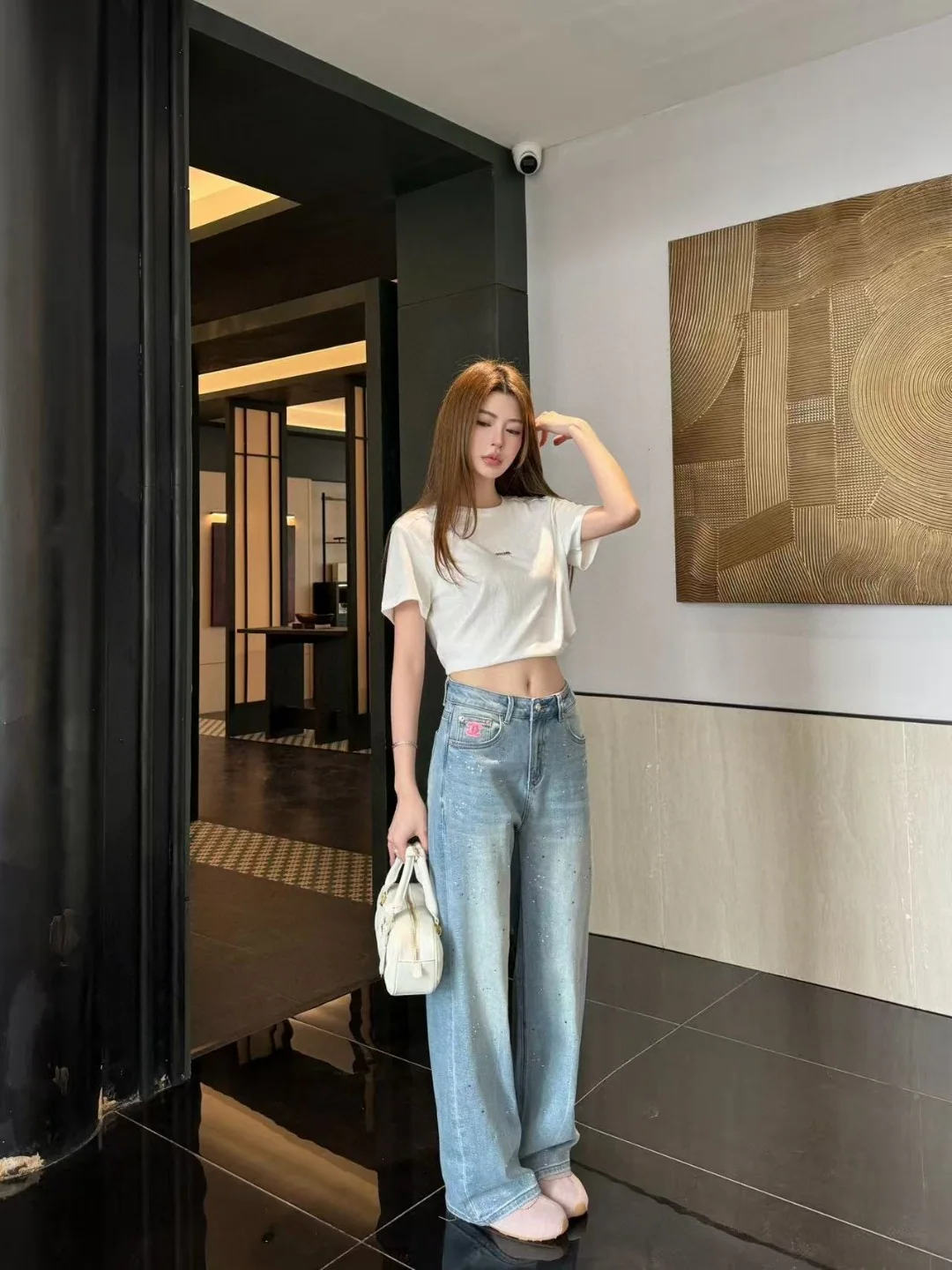 샤넬 크루넥 코튼 반팔 티셔츠 2026 SS 상세 이미지 1