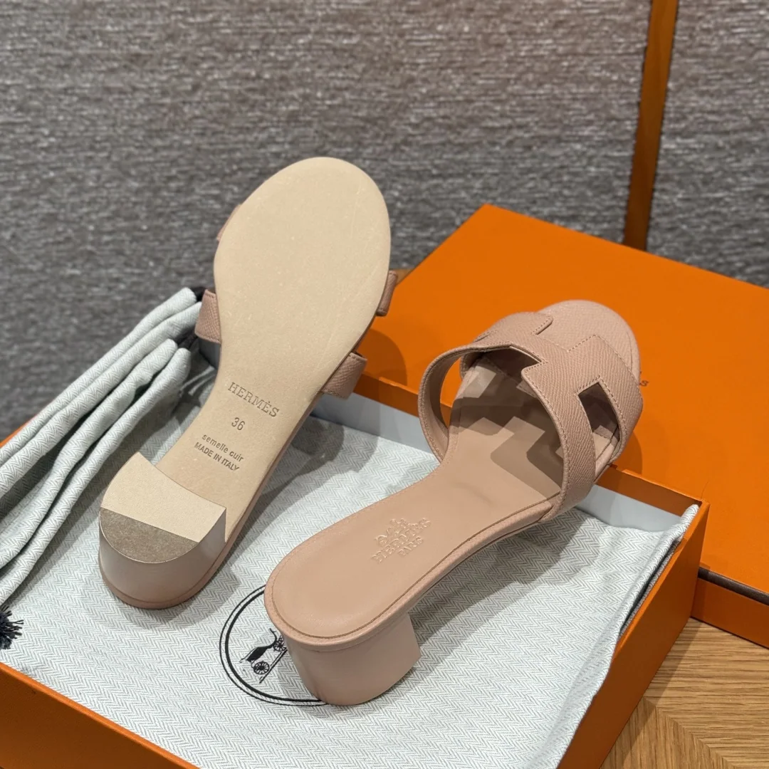 에르메스 오아시스 샌들 베이지 가죽 하이힐 상세 이미지 9