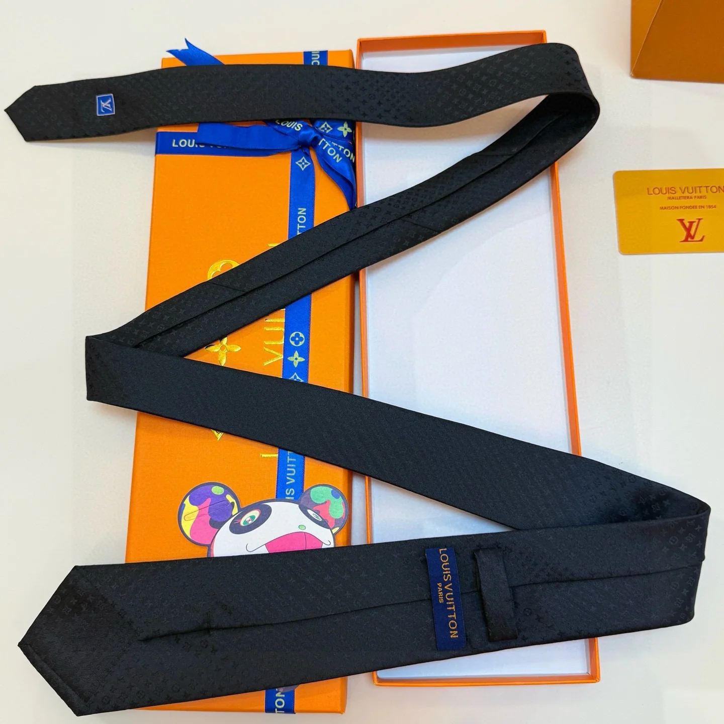 루이비통 다미에 자카드 실크 넥타이 상세 이미지 5