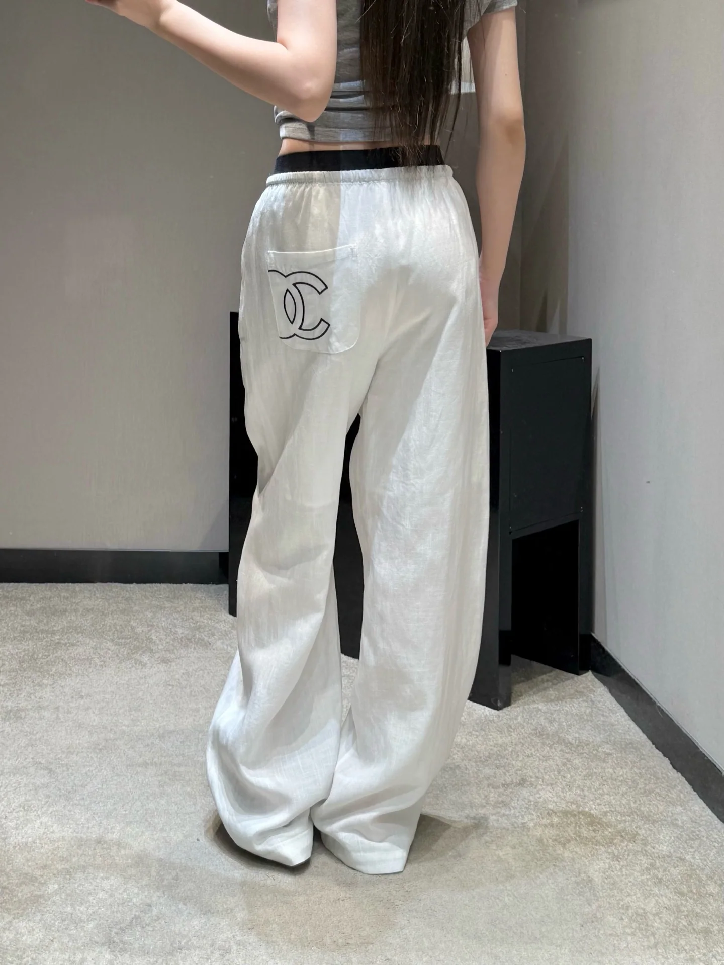 샤넬 린넨 혼방 와이드 바지 상세 이미지 3