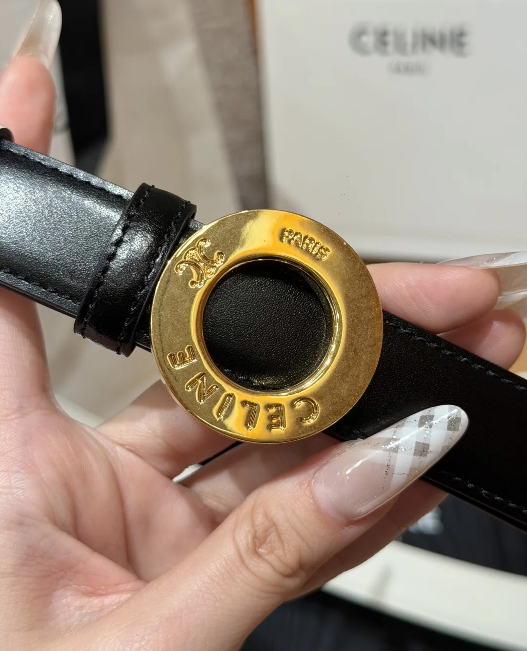 셀린느 DISC 버클 리버시블 가죽 벨트 25MM 상세 이미지 4